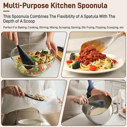 3 PACK Cooking Spatula Spoon for Nonstick Cookware, Scrape - Image 3