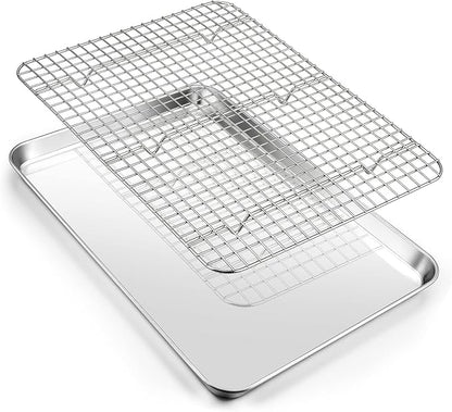 16 Inch Baking Sheet Pan with Cooling Rack Set, Joyfair Stainless Steel Toaster by Joyfair