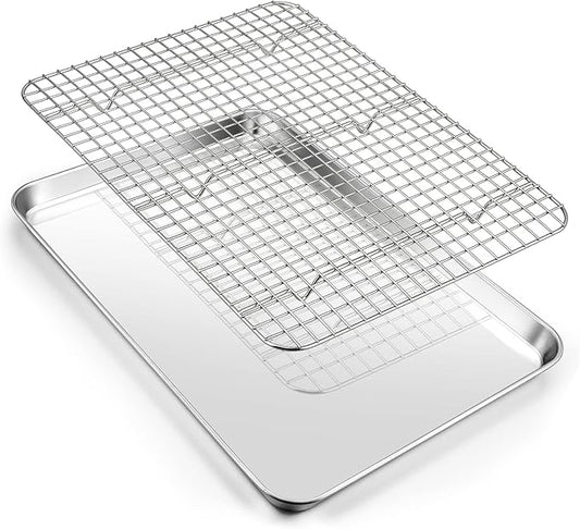 16 Inch Baking Sheet Pan with Cooling Rack Set, Joyfair Stainless Steel Toaster by Joyfair