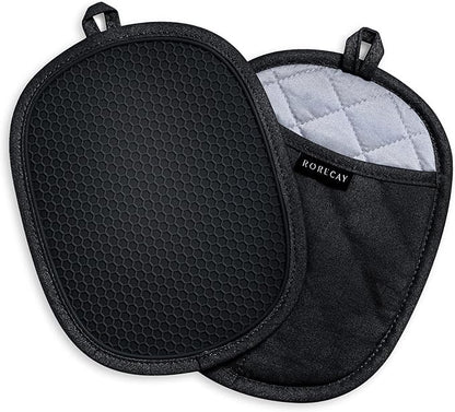 2-Pack Silicone Pot Holders for Kitchen Heat Resistant up to 500°F, Non-Slip by Rorecay