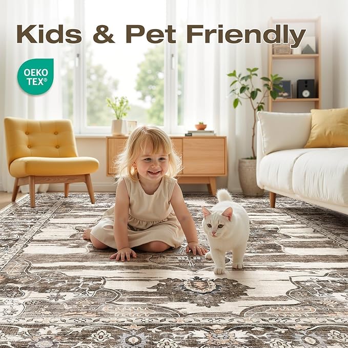 Washable 5x7 Area Rug for Living Room - Image 4