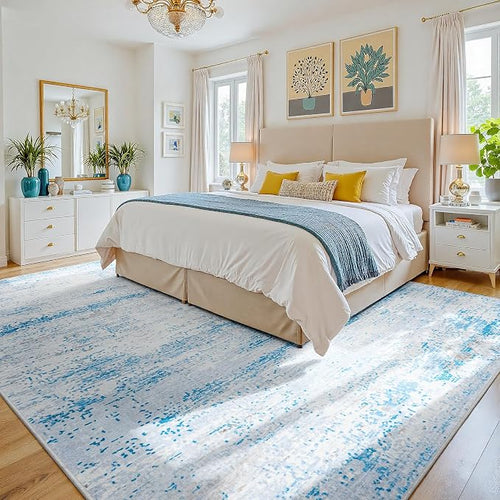 9x12 Area Rugs Washable Rug:Anti-Skid Abstract Modern Living Room Rug Soft Thin - Image 2