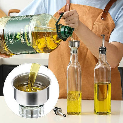 AOZITA 17oz Clear Glass Olive Oil Dispenser Bottle - 500ml Oil & Vinegar Cruet - Image 6