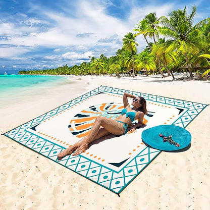 HIHOHO Beach Blanket Waterproof Sandproof Extra Large Beach Mat 79" X - Image 7