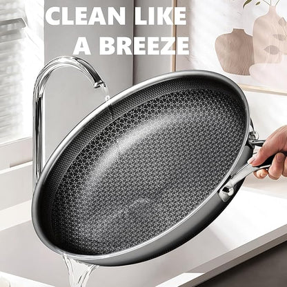 OATOFP Non Stick Frying Pans 12 inch, Hybrid Frying Skillets Nonstick, non - Image 4