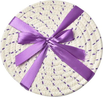 Pot Holders Set Trivets Set 100% Pure Cotton Thread Weave Hot Pot Holders Set - Image 5