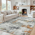 Area Rug 5x7 Living Room Rug Washable: No-Slip Abstract Soft Thin Large Grey by Oriannal