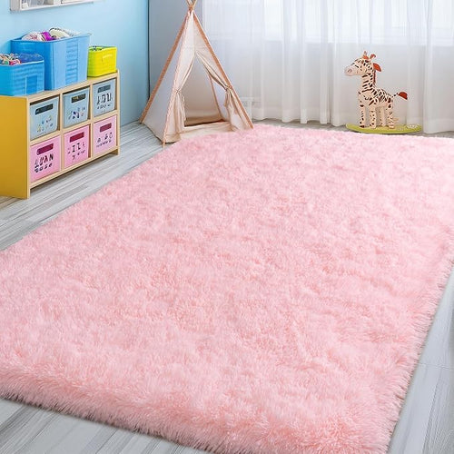 9x12 Large Area Rugs for Living Room, Soft Pink Fluffy Shag Rug for Bedroom - Image 2