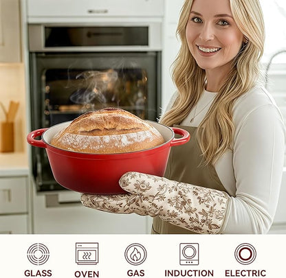 Oval Dutch Oven for Bread Baking, 4.5 Quart Non Stick Enameled Cast Iron Dutch - Image 6