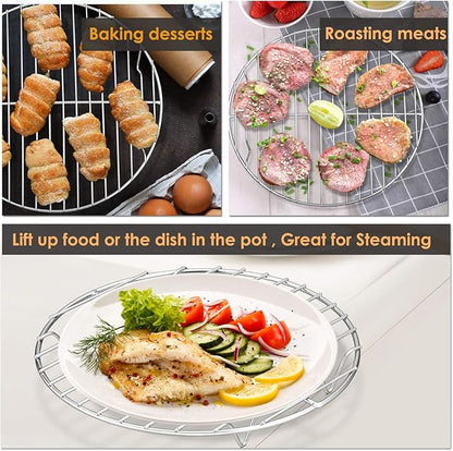 P&P CHEF Round Cooking Rack, Fits Air Fryer/Stockpot/Pressure Cooker/Round Cake - Image 5