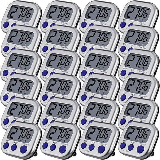 Leumoi 24 Pcs Digital Kitchen Timers Magnetic Back Timers Bulk Large Screen by Leumoi