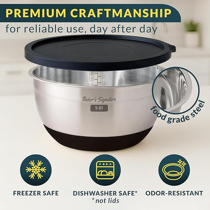 Baker's Signature Stainless Steel Mixing Bowls - Image 4