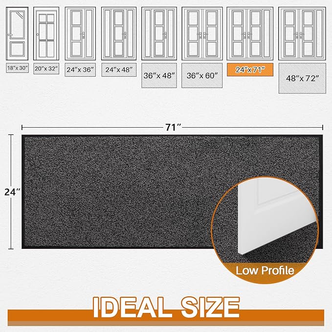 Mibao Front Door Mat Indoor Entrance, Dirt Trapper Welcome Mat - Image 2