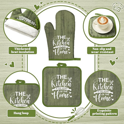Leinuosen 8 Pcs Kitchen Towels and Oven Mitts Sets Pot Holders Dishcloths Set - Image 4