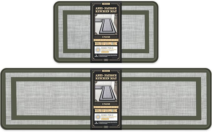 Mattitude Kitchen Mats Set of 2 Cushioned Rugs 0.47 inch Thick Anti-Fatigue Mats by Mattitude