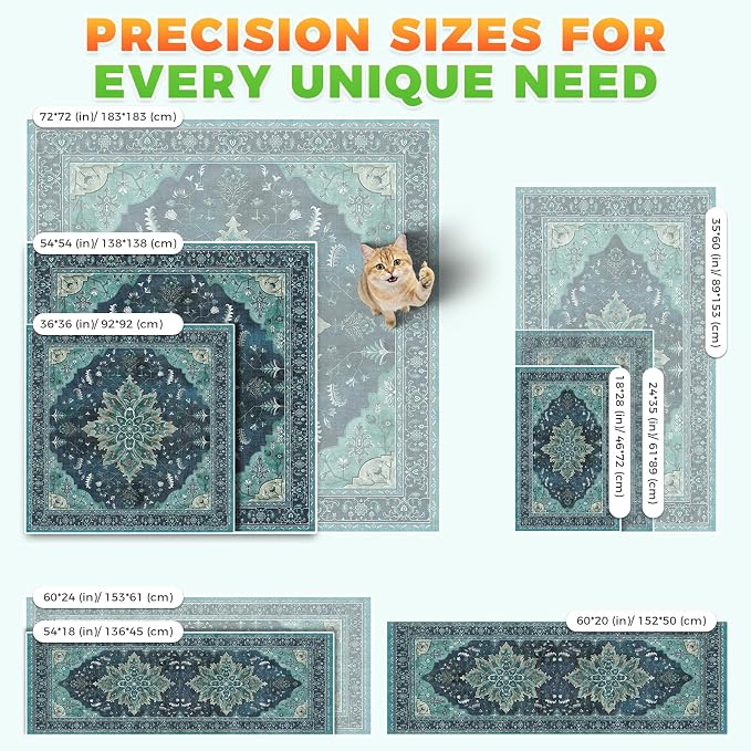 Hompet Cat Litter Mat 2 Pack, 36x36 Large Machine Washable Trapping Mats - Image 7