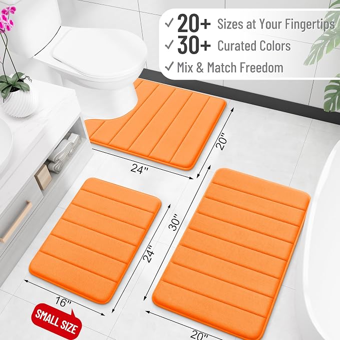 OLANLY Memory Foam Bath Mat 35x16, Super Soft Absorbent Bathroom Rugs, Quick Dry - Image 2