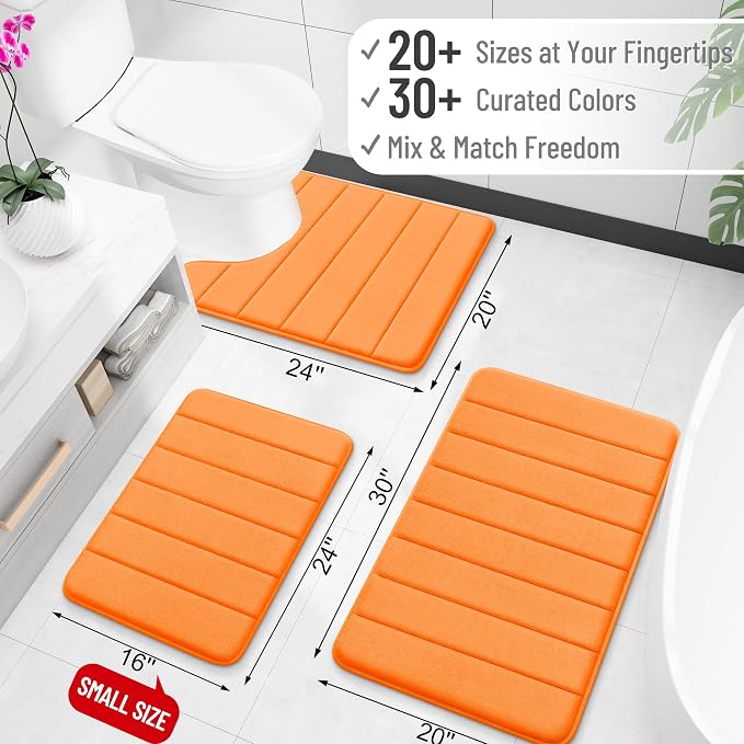 OLANLY Memory Foam Bath Mat 44x24, Super Soft Absorbent Bathroom Rugs, Quick Dry - Image 2