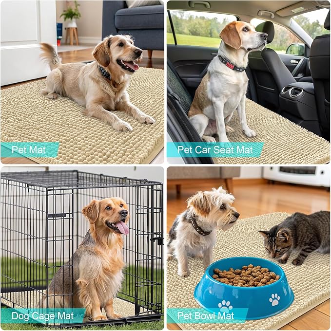 OLANLY Dog Door Mat for Muddy Paws 45x27, Absorbs Moisture and Dirt, Absorbent - Image 7