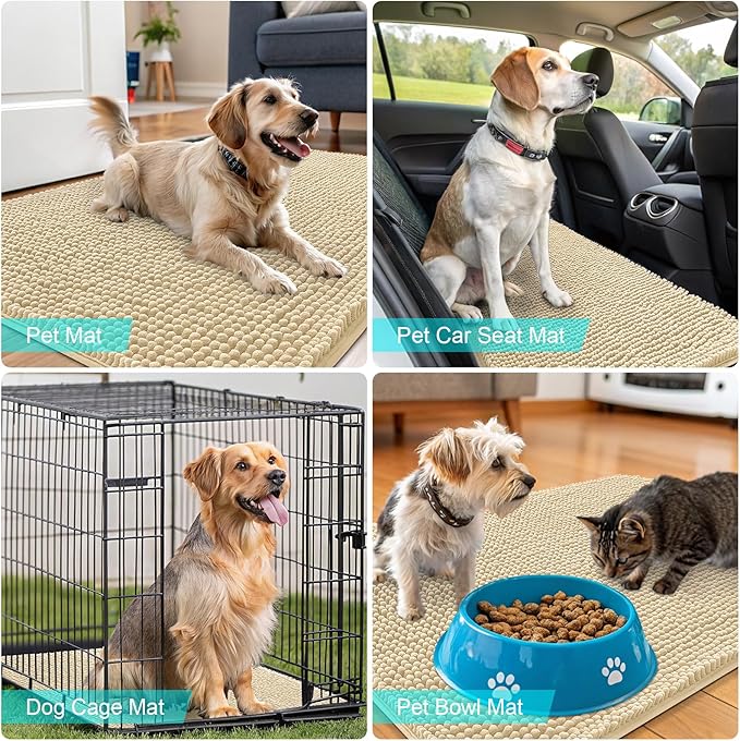OLANLY Dog Door Mat for Muddy Paws 34x21, Absorbs Moisture and Dirt, Absorbent - Image 7
