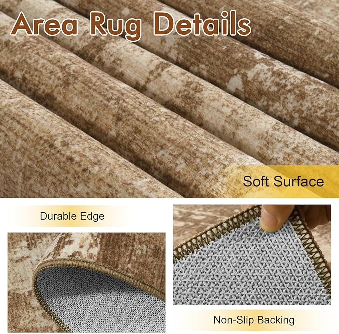 4x6 Ft Area Rugs for Living Room, Soft Non-Slip Washable Rugs Modern Abstract - Image 6