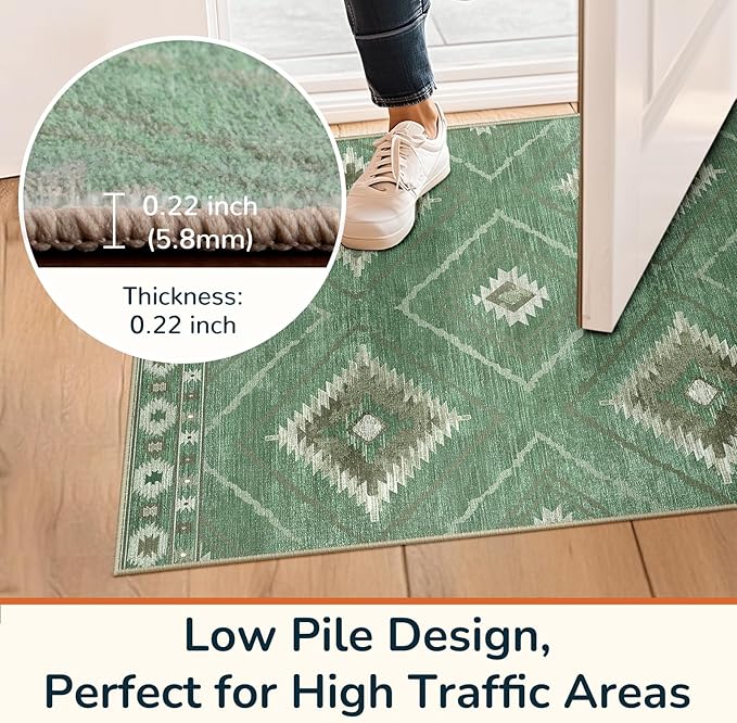 BESTSWEETIE Area Rug 6x9 Rug Machine Washable Rug Non-Slip Low Pile Print - Image 9