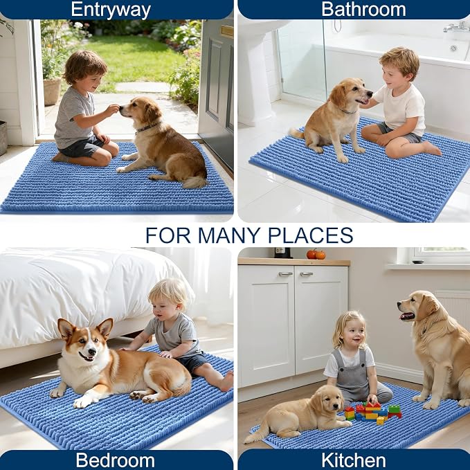 OLANLY Dog Door Mat for Muddy Paws 44x32, Ultra Absorbent Chenille Mud Doormat - Image 8