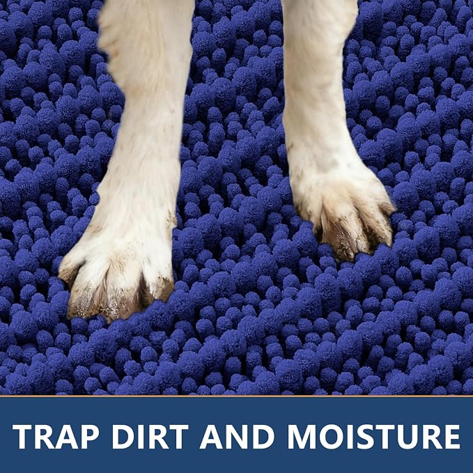Smiry Dog Door Mat for Muddy Paws 40x32, Absorbent Dirt Trapper, Non-Slip - Image 4