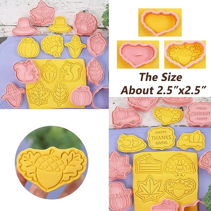 16-Pcs Thanksgiving Cookie Cutters Set 3D Cookie Cutters - Image 3