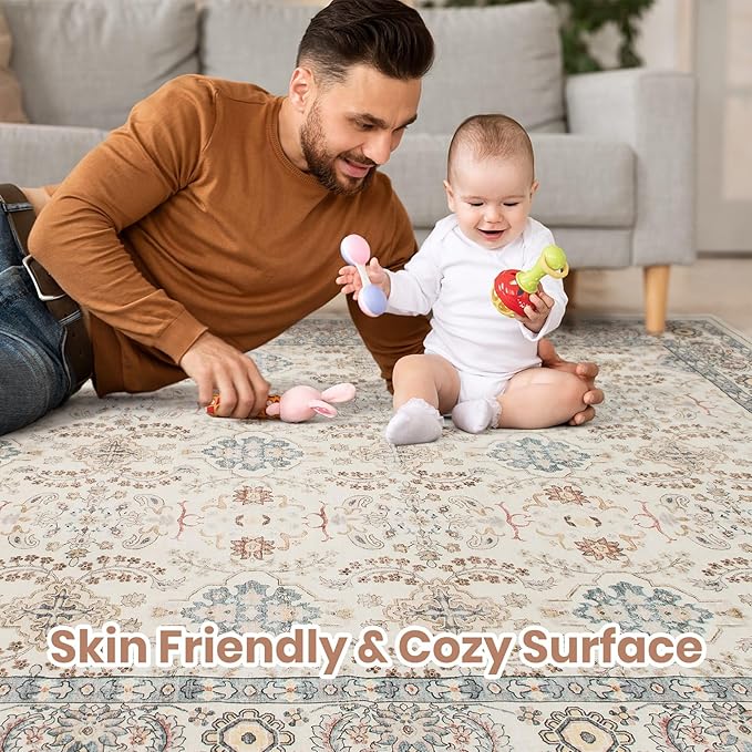 Vintage Living Room Area Rug 10x14 - Image 3