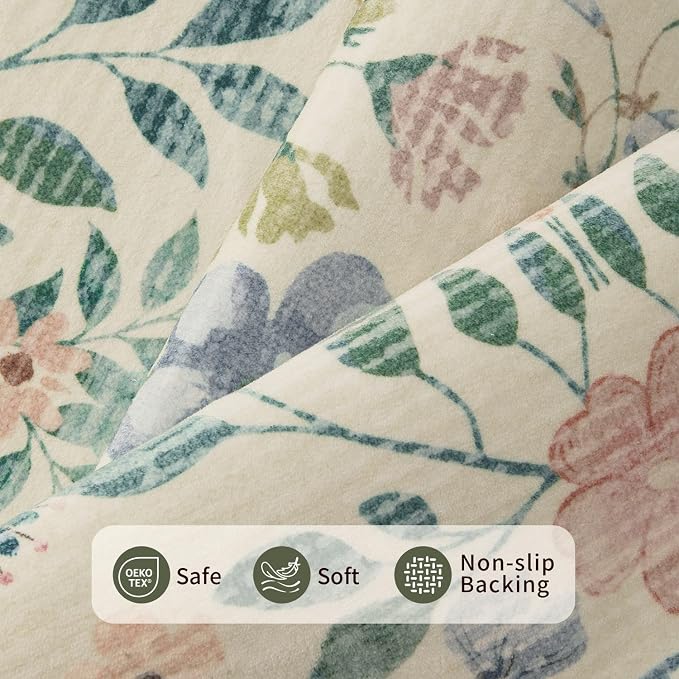 Rugxara 2x10 Floral Runner Rug, Washable Runners - Image 4