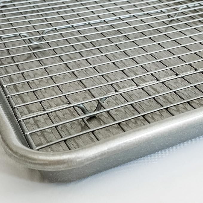 USA Pan Jelly Roll Baking Pan and Bakeable Cooling Rack, Nonstick Commercial - Image 3