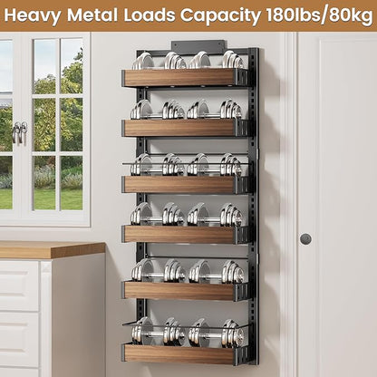 POKIPO 6 Tier Over The Door Pantry Organizer, 2-in-1 Door Hanging or Wall - Image 8