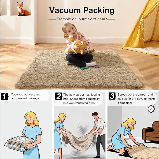 6x9 Area Rugs for Living Room, Large Fluffy Rugs for Bedroom, Fuzzy Shag Soft - Image 5