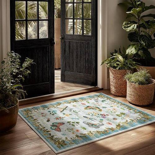 2x3 Washable Throw Rugs for Entryway: Door Mat Indoor Entrance Small Area Rug by palohom