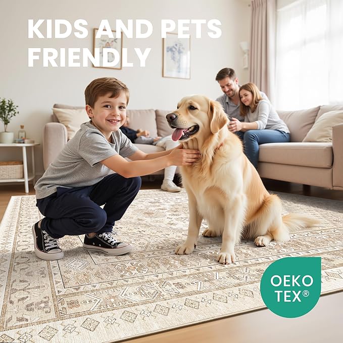 zesthome 8x12 Area Rugs, Stain Resistant Washable Rug, Ultra-Thin Rugs - Image 7