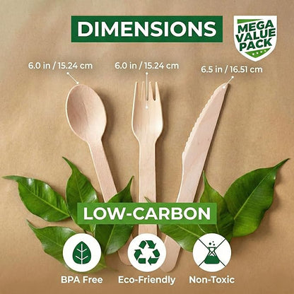 700 PCS Wooden Cutlery Set - Image 8