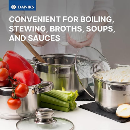 Daniks Standard 4 Quart Stainless Steel Stock Pot - Image 5