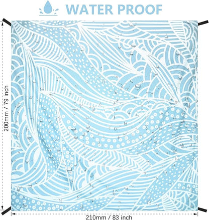 HIHOHO Beach Blanket Waterproof Sandproof Extra Large Beach Mat 79" X - Image 2