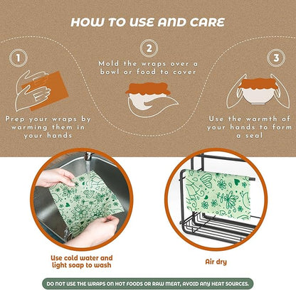 Akeeko Reusable Beeswax Food Wraps - Image 6
