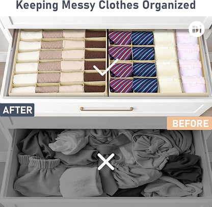 Joyoldelf Sock Drawer Organizer Divider 4 Packs Underwear Organizer, 2 x 24 - Image 5