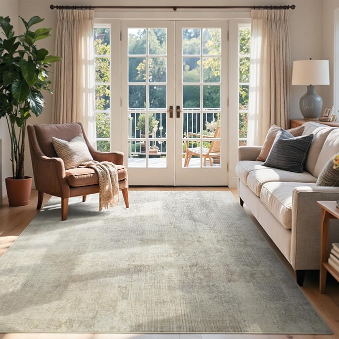 4x6 Ft Area Rugs for Living Room, Soft Non-Slip Washable Rugs Modern Abstract by Cuzwlovita