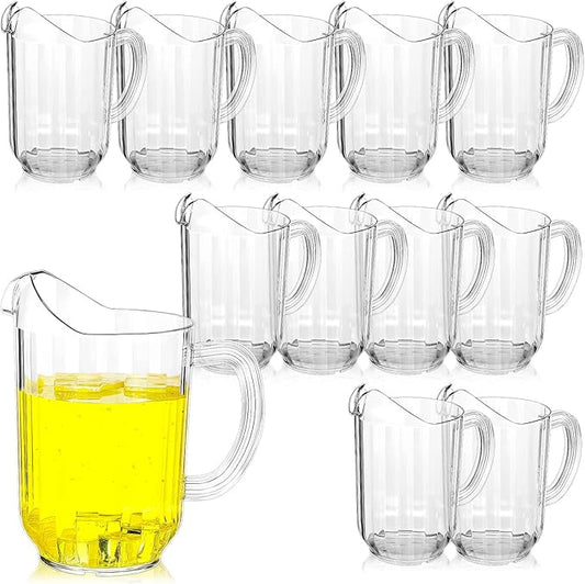 Tessco for you 12 Pcs Plastic Pitchers 60 Ounce Clear Restaurant Jug Large by Tessco