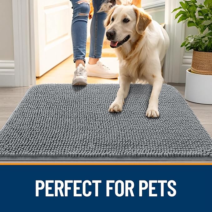 OLANLY Dog Door Mat for Muddy Paws 45x27, Absorbs Moisture and Dirt, Absorbent - Image 6