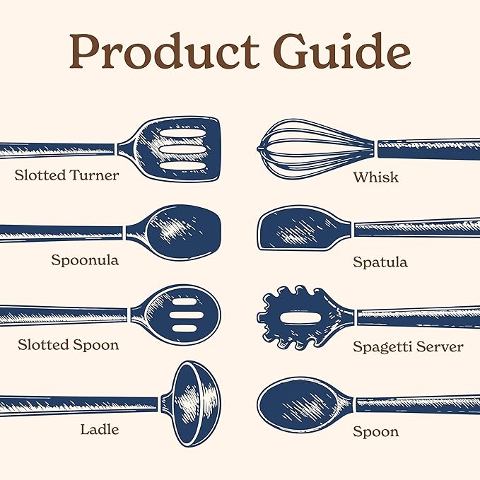 Country Kitchen Non Stick Silicone Utensil Set - Image 3