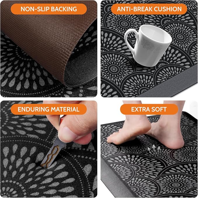 Mattitude 4/5 Inch Kitchen Mat, 20x38in Heavy Duty Ergonomic Comfort Foam - Image 4