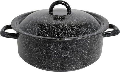 Mirro 4.5 Quart Traditional Vintage Style Black Speckled Enamel on Steel Dutch by VisitMirro