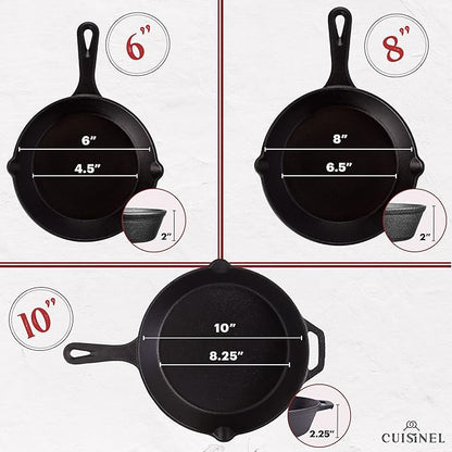 Cuisinel Cast Iron Skillets Set - Image 3