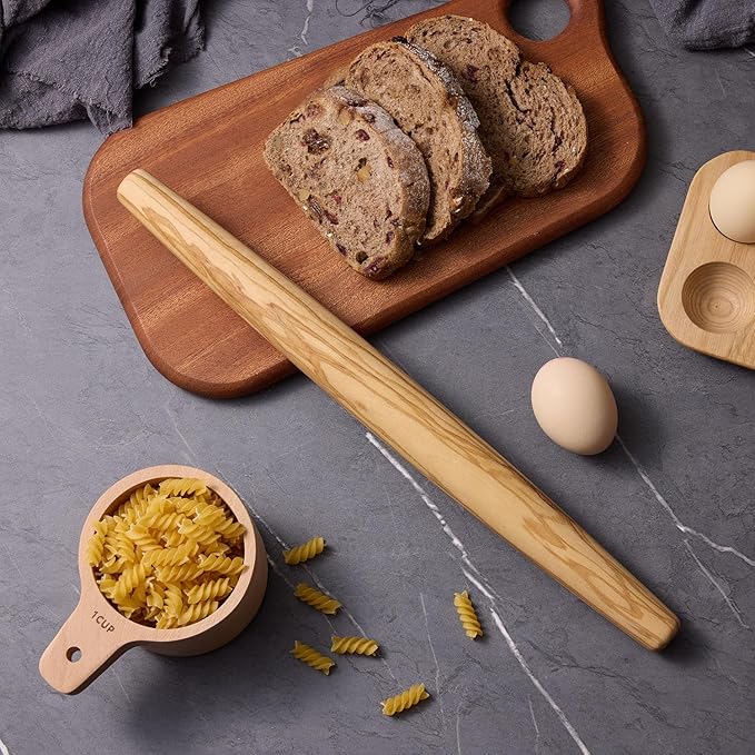 Olive Wood French Rolling Pin, 15 Inch Wooden Rolling Pin - Image 4