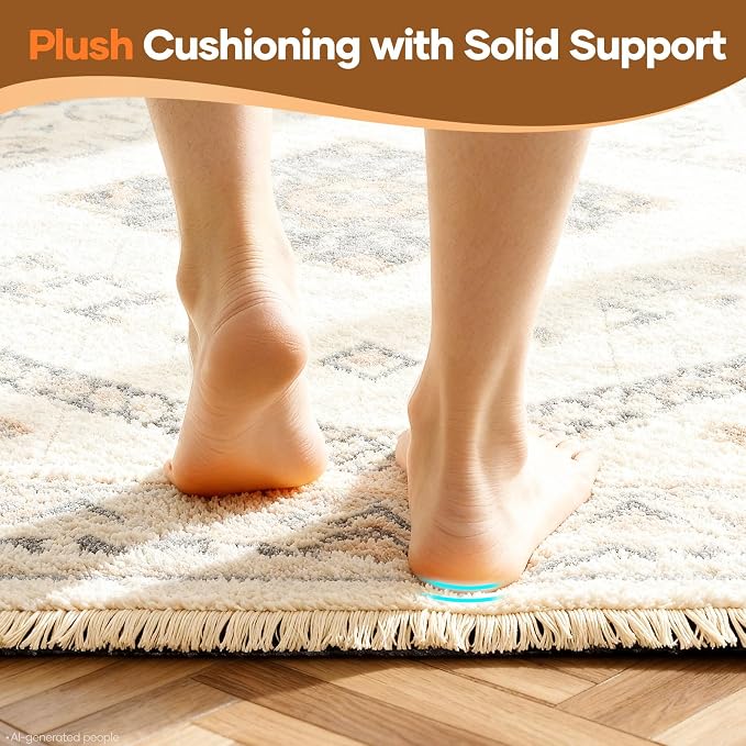 Veken 3 Ft Round Non Slip Cushioned Rug Pad Gripper, Felt and Silicone Backing - Image 6